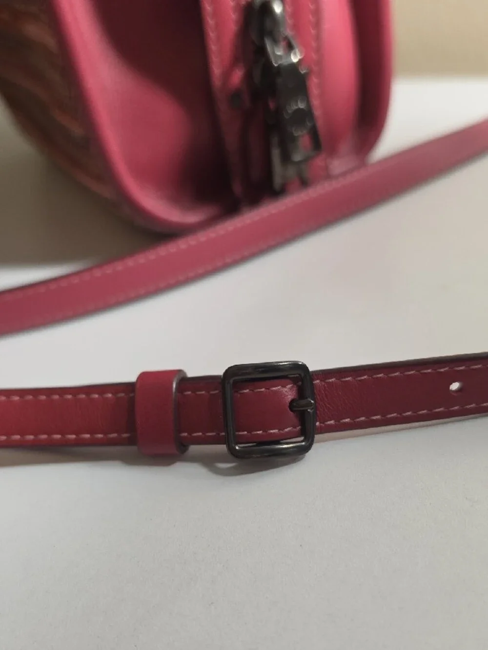 Coach Pink Upwoven Mini Satchel with Leather Trim